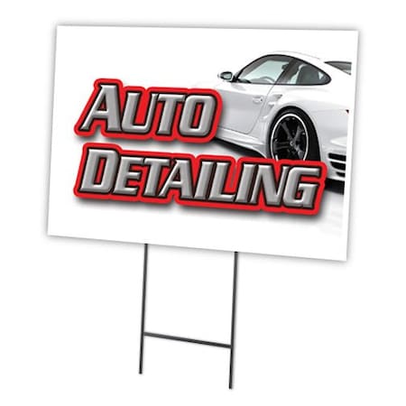 Auto Detailing Yard Sign & Stake Outdoor Plastic Coroplast Window